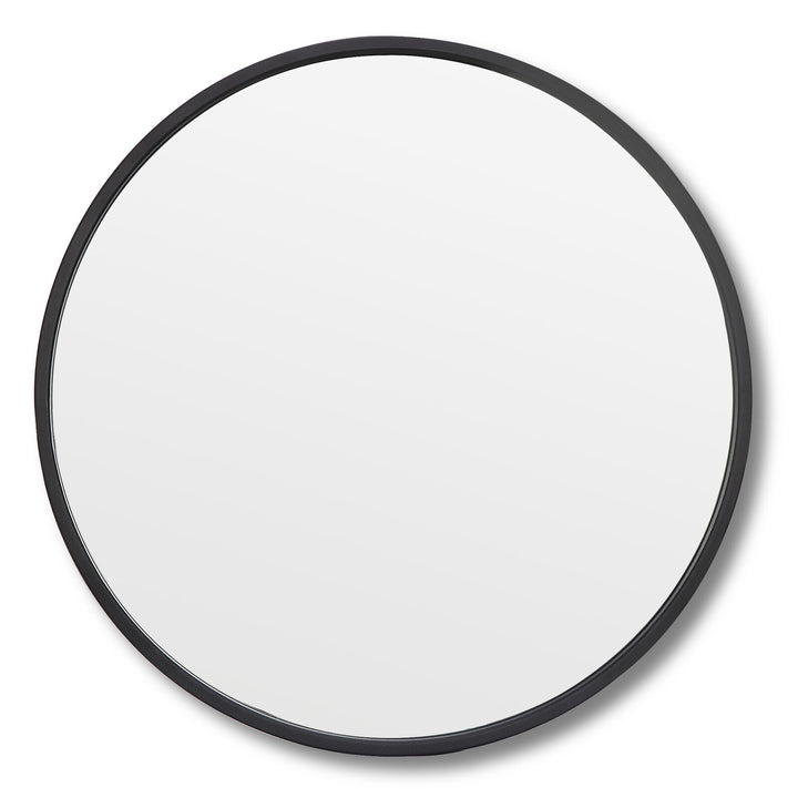 Vera 28" x 28" Round Vanity Mirror with Stainless Steel Frame - Design Element Bath Kitchen - Mirror - Matte Black