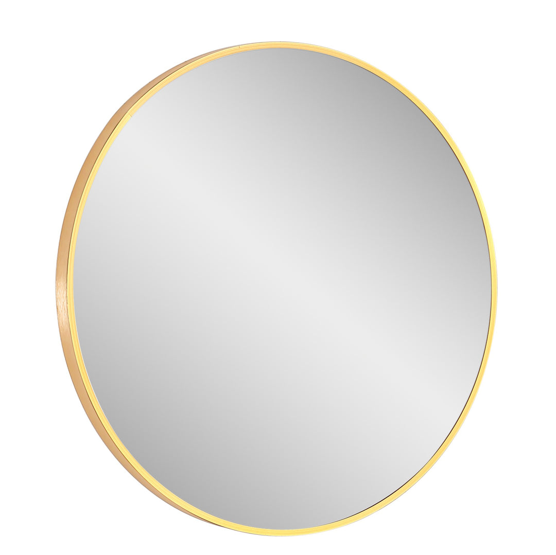 Vera 28" x 28" Round Vanity Mirror with Stainless Steel Frame - Design Element Bath Kitchen - Mirror - Gold