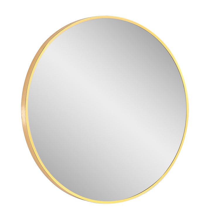 Vera 28" x 28" Round Vanity Mirror with Stainless Steel Frame - Design Element Bath Kitchen - Mirror - Gold