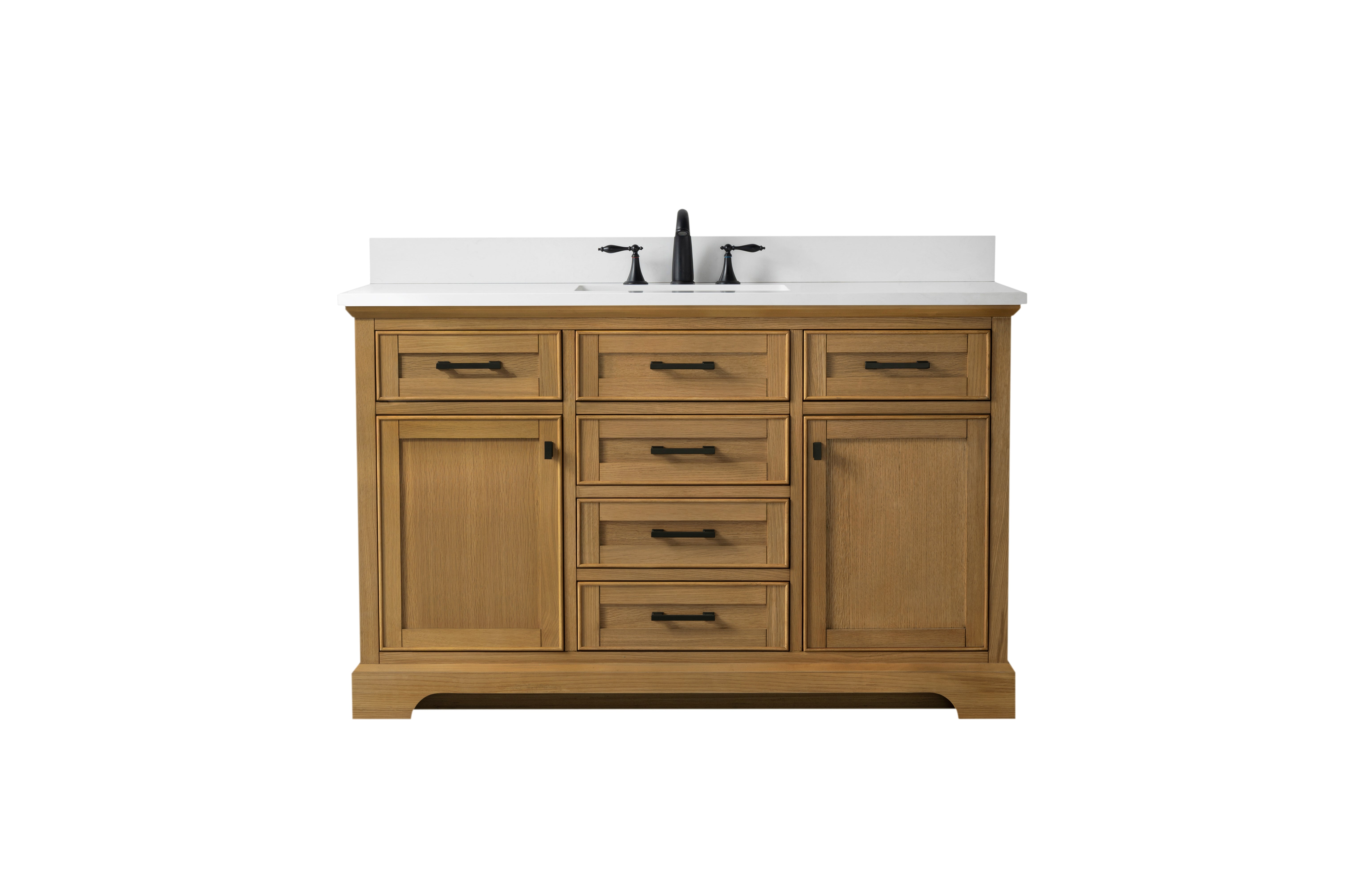Milano 54" Single Sink Vanity with White Quartz Top