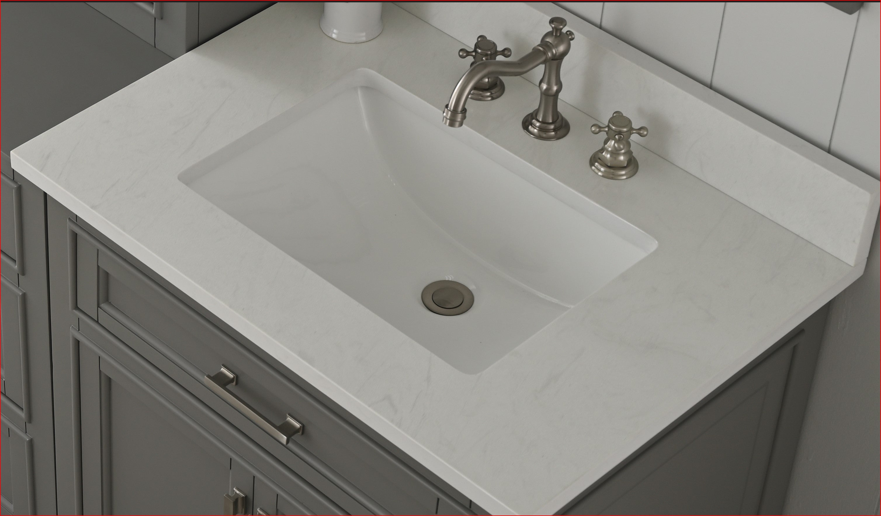 Milano 84" Modular Double Sink Vanity Set with White Quartz Top