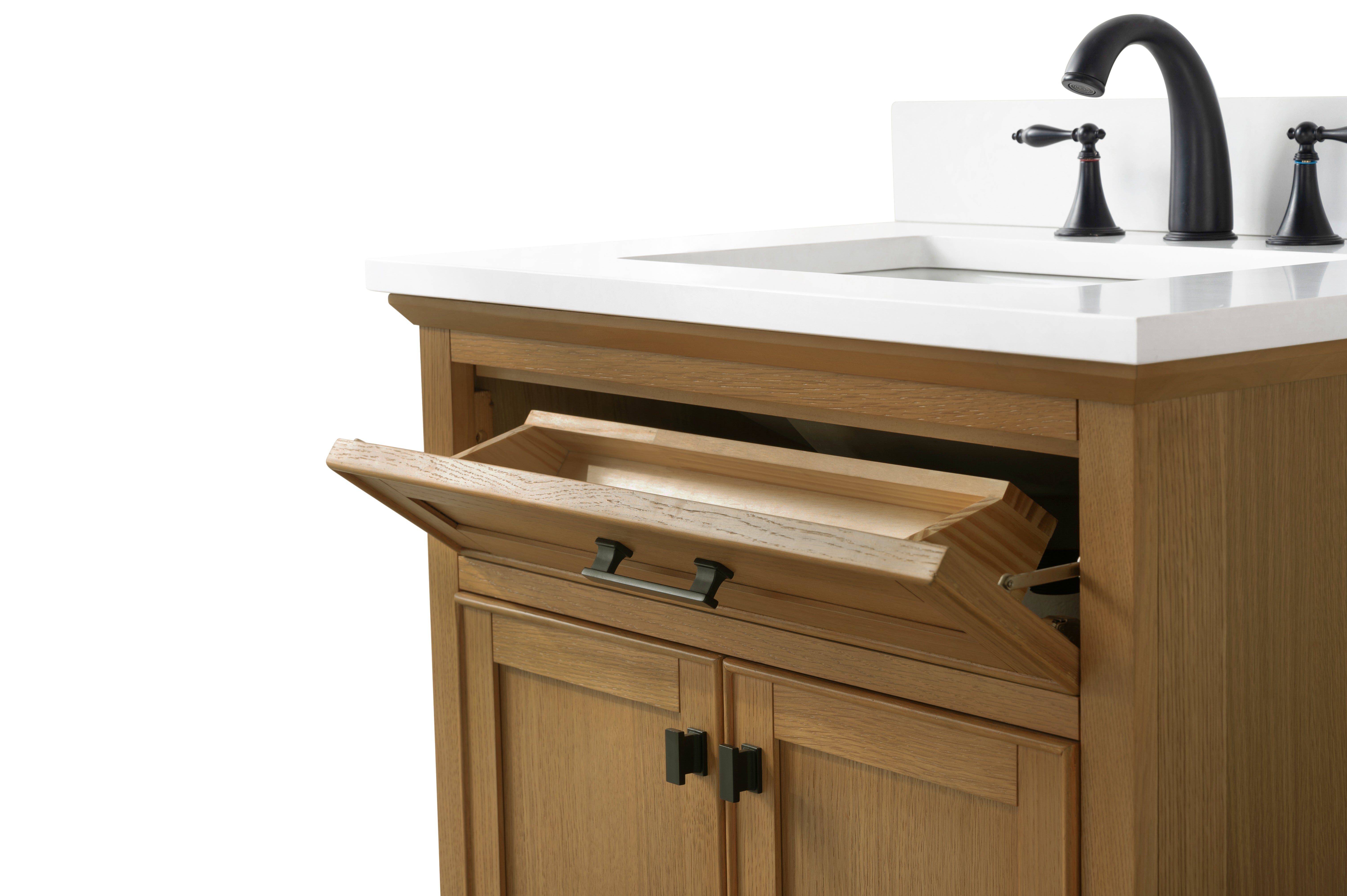 Milano 84" Modular Double Sink Vanity Set with White Quartz Top