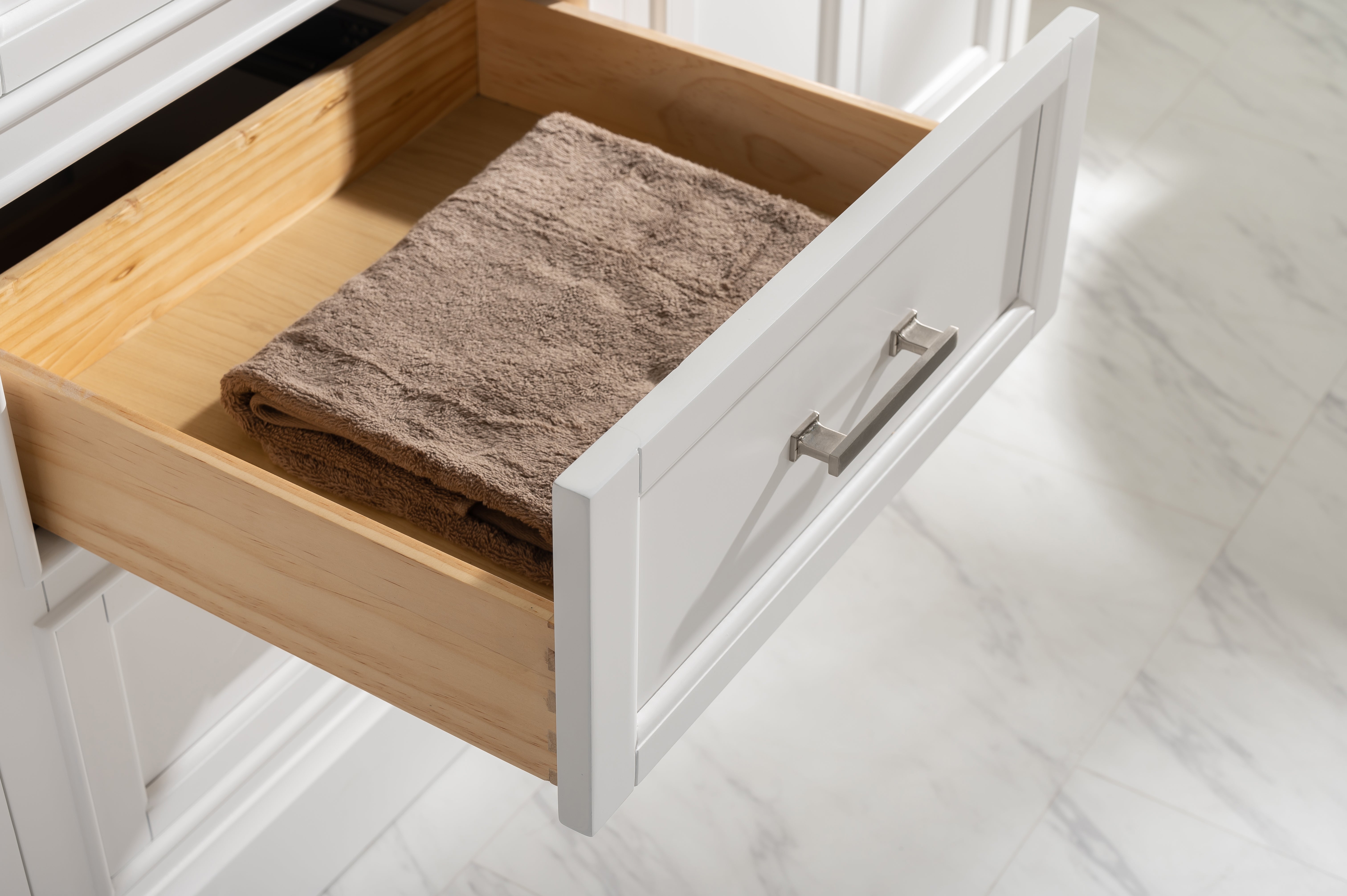 Milano 84" Modular Double Sink Vanity Set with White Quartz Top