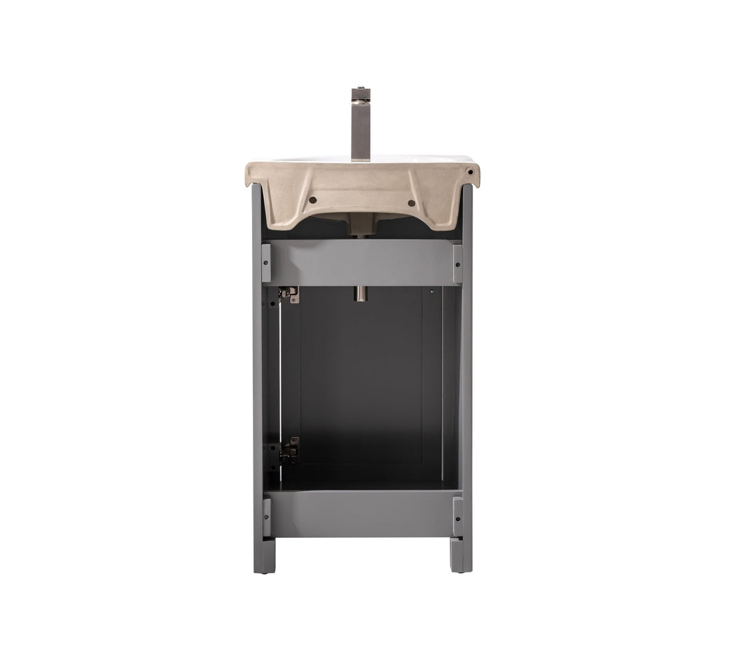 Marian 20" Single Sink Vanity with Porcelain Top - Design Element Bath Kitchen - Bathroom Vanity - Navy with Satin Gold Hardware