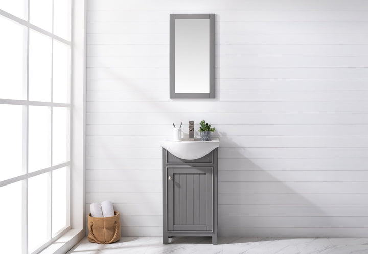 Marian 20" Single Sink Vanity with Porcelain Top - Design Element Bath Kitchen - Bathroom Vanity - Navy with Satin Gold Hardware