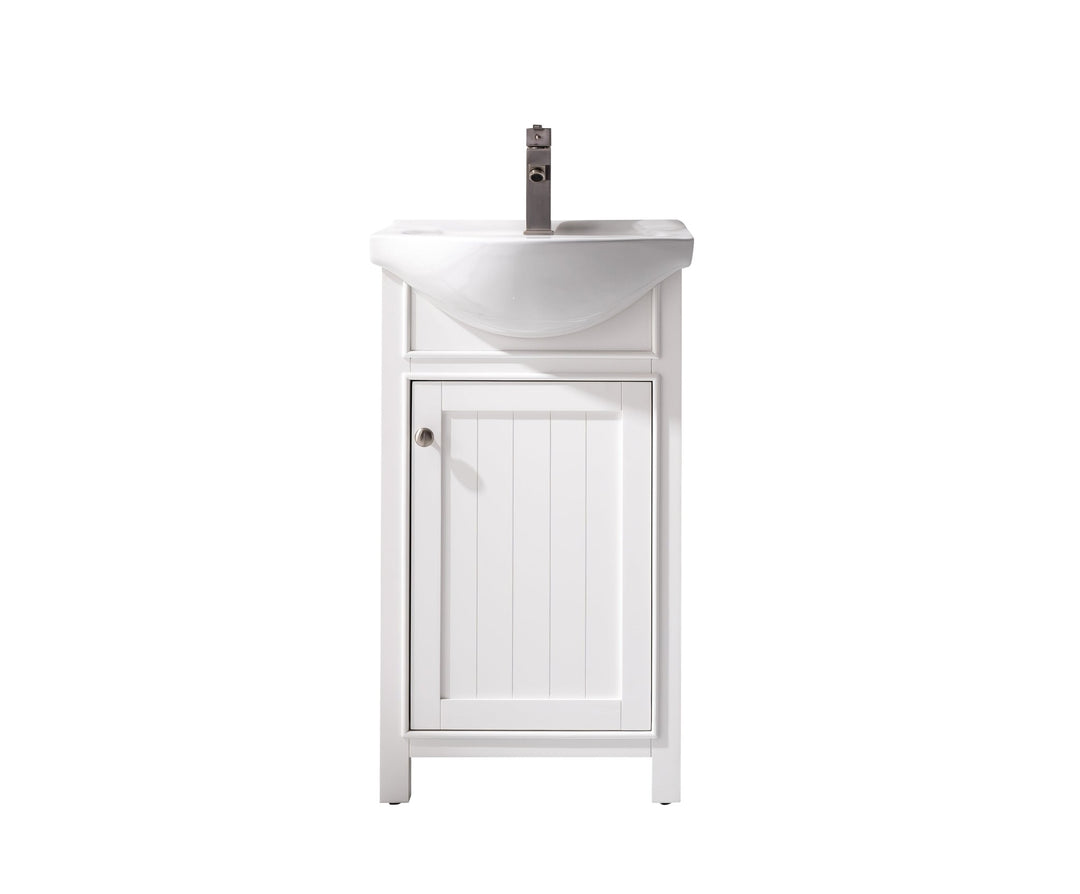Marian 20" Single Sink Vanity with Porcelain Top - Design Element Bath Kitchen - Bathroom Vanity - Navy with Satin Gold Hardware