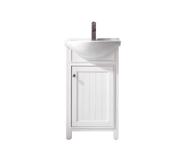 Marian 20" Single Sink Vanity with Porcelain Top - Design Element Bath Kitchen - Bathroom Vanity - Navy with Satin Gold Hardware