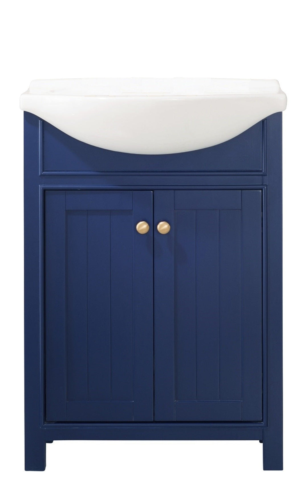 Marian 24" Single Sink Vanity with Porcelain Top - Design Element Bath Kitchen - Bathroom Vanity - Espresso with Silver Satin Hardware