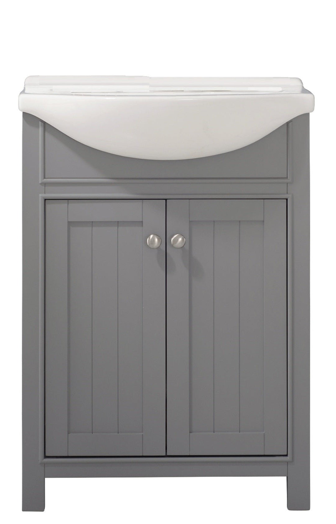Marian 24" Single Sink Vanity with Porcelain Top - Design Element Bath Kitchen - Bathroom Vanity - Espresso with Silver Satin Hardware