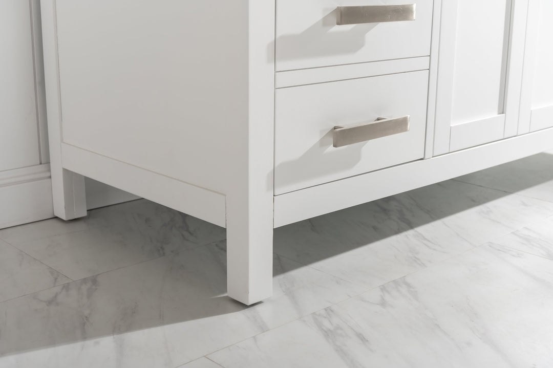Valentino 54" Single Sink Vanity with White Quartz Top - Design Element Bath Kitchen - Bathroom Vanity - Verdant Green with Matte Black Hardware