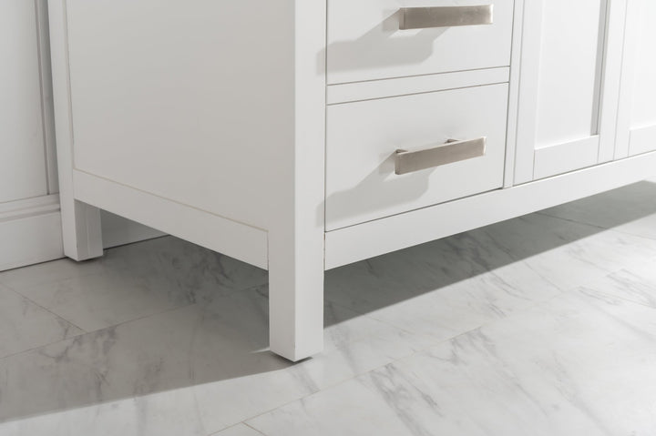 Valentino 54" Single Sink Vanity with White Quartz Top - Design Element Bath Kitchen - Bathroom Vanity - Verdant Green with Matte Black Hardware