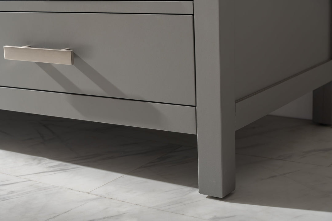 Valentino 72" Single Sink Vanity with White Quartz Top - Design Element Bath Kitchen - Bathroom Vanity - Verdant Green with Matte Black Hardware