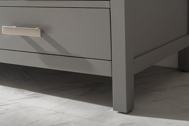 Valentino 72" Single Sink Vanity with White Quartz Top - Design Element Bath Kitchen - Bathroom Vanity - Verdant Green with Matte Black Hardware