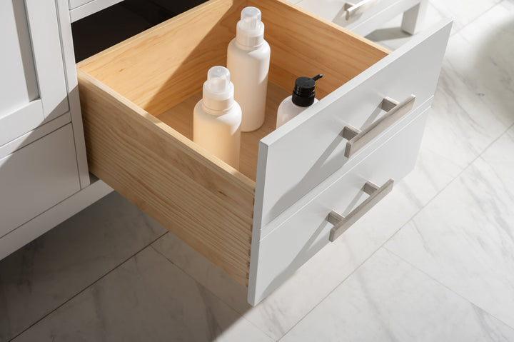 Valentino 72" Single Sink Vanity with White Quartz Top - Design Element Bath Kitchen - Bathroom Vanity - Verdant Green with Matte Black Hardware