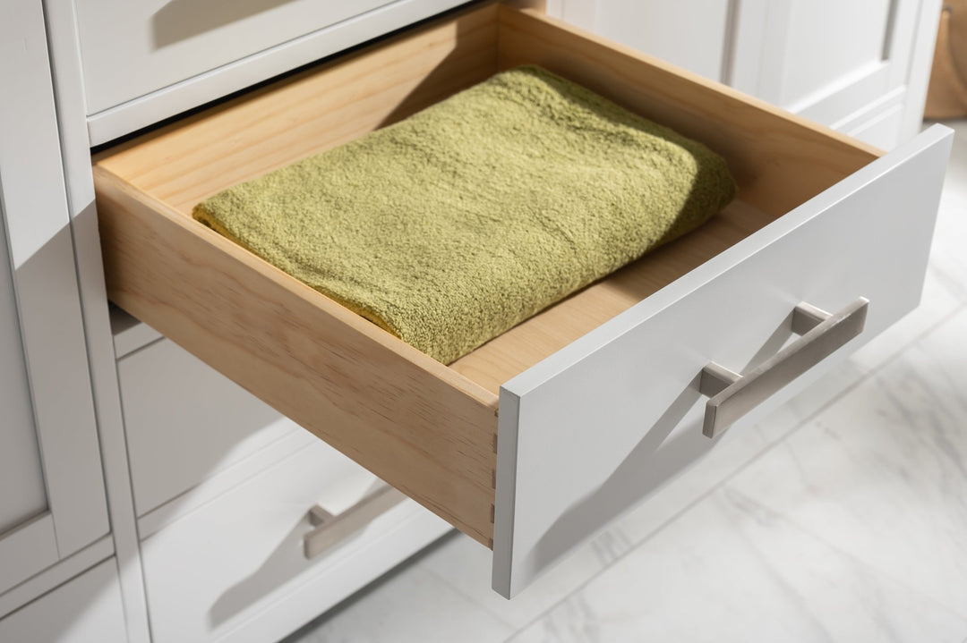 Valentino 72" Single Sink Vanity with White Quartz Top - Design Element Bath Kitchen - Bathroom Vanity - Verdant Green with Matte Black Hardware