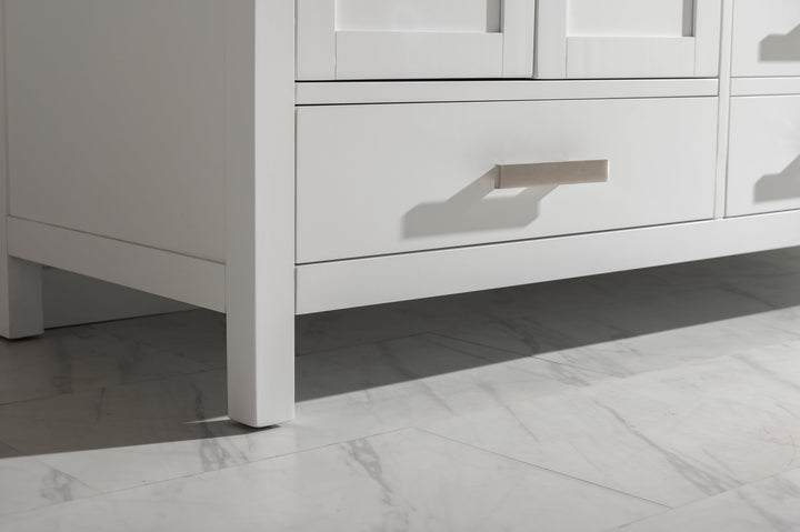 Valentino 72" Single Sink Vanity with White Quartz Top - Design Element Bath Kitchen - Bathroom Vanity - Verdant Green with Matte Black Hardware