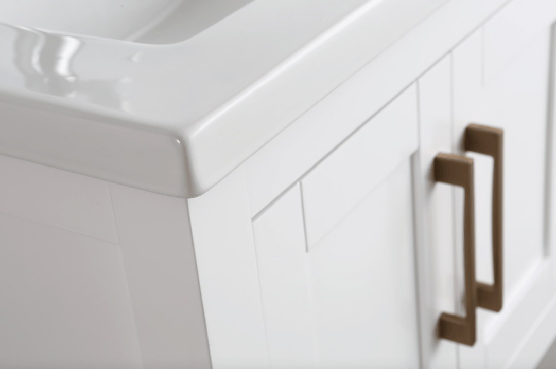 Alissa 24" Single Sink Vanity with Porcelain Top - Design Element Bath Kitchen - Bathroom Vanity - 