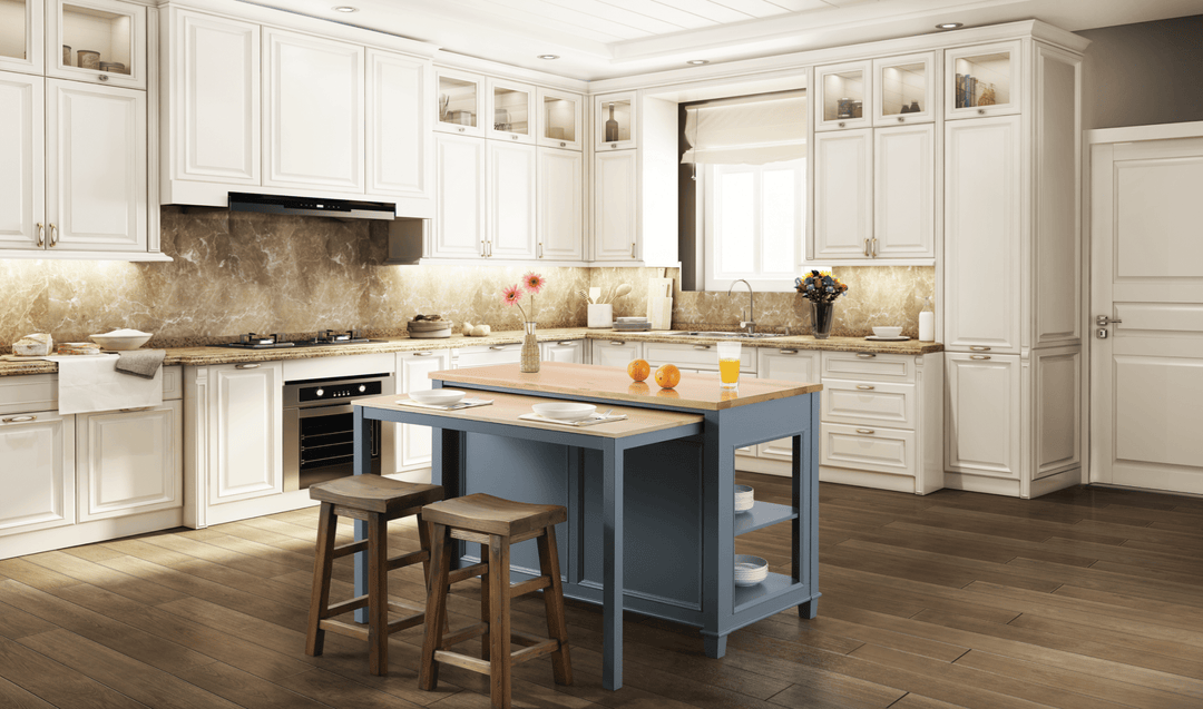 Medley 54" Kitchen Island With Slide Out Table - Gray - Design Element Bath Kitchen - Kitchen Island - 