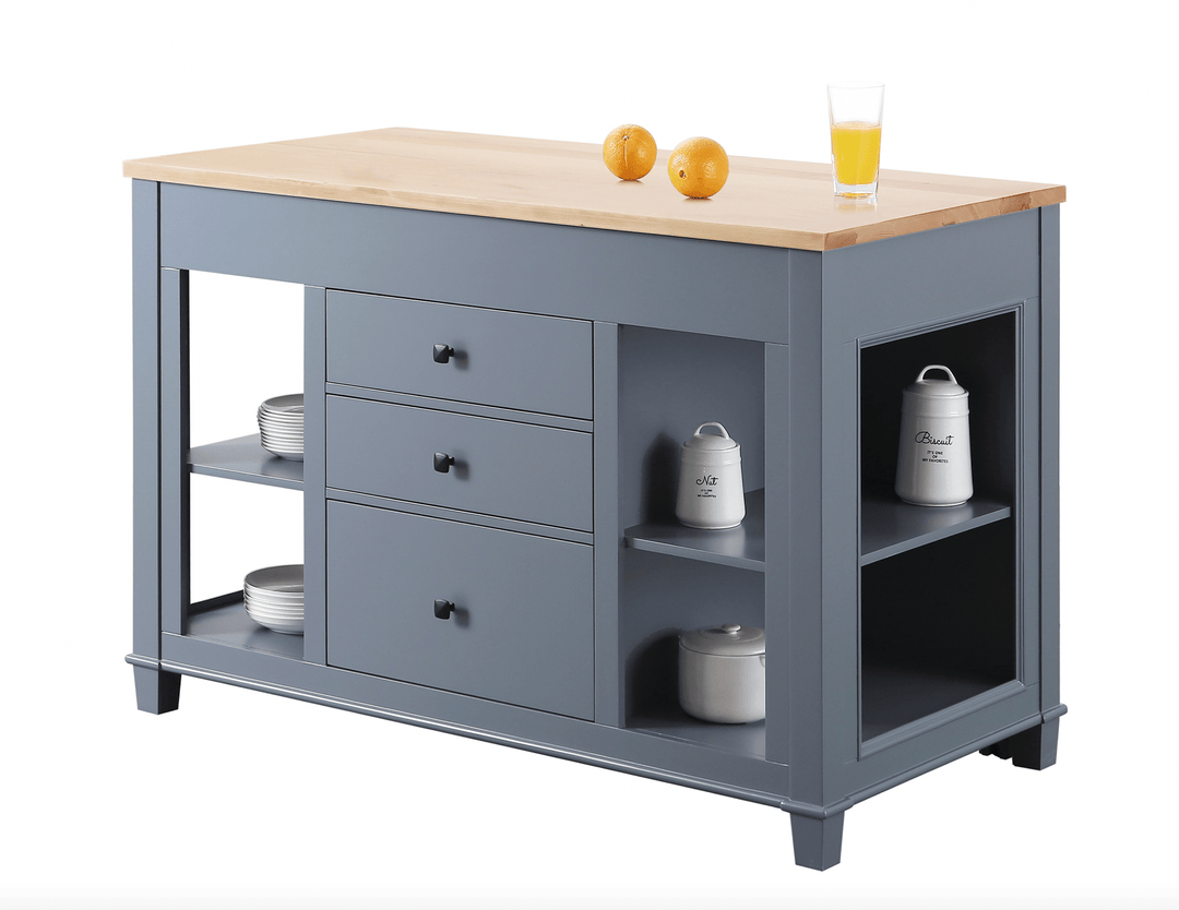 Medley 54" Kitchen Island With Slide Out Table - Gray - Design Element Bath Kitchen - Kitchen Island - 