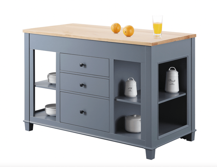 Medley 54" Kitchen Island With Slide Out Table - Gray - Design Element Bath Kitchen - Kitchen Island - 