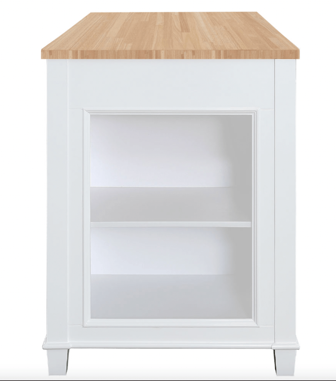 Medley 54" Kitchen Island With Slide Out Table - White - Design Element Bath Kitchen - Kitchen Island - 