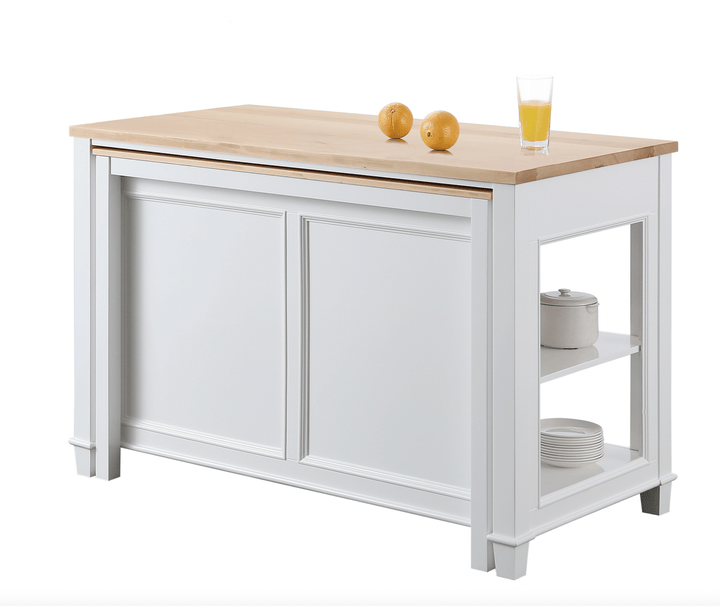 Medley 54" Kitchen Island With Slide Out Table - White - Design Element Bath Kitchen - Kitchen Island - 