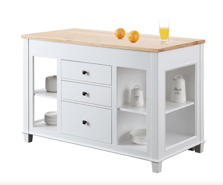 Medley 54" Kitchen Island With Slide Out Table - White - Design Element Bath Kitchen - Kitchen Island - 