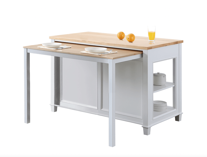 Medley 54" Kitchen Island With Slide Out Table - White - Design Element Bath Kitchen - Kitchen Island - 
