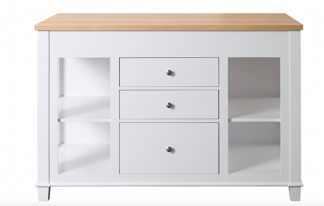 Medley 54" Kitchen Island With Slide Out Table - White - Design Element Bath Kitchen - Kitchen Island - 