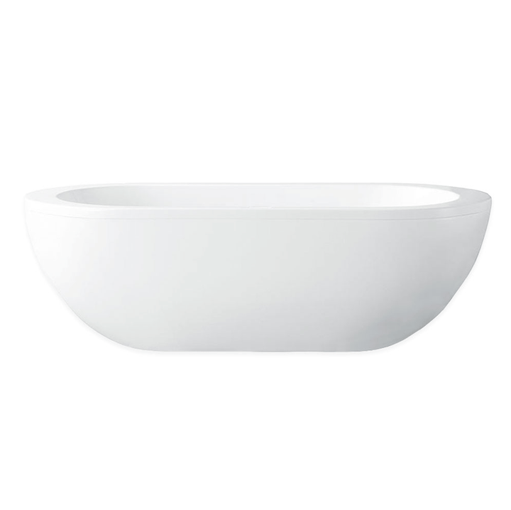 72" Acrylic Center Drain Oval Double Ended Flatbottom Freestanding Bathtub in Glossy White - Design Element Bath Kitchen - Tub - 