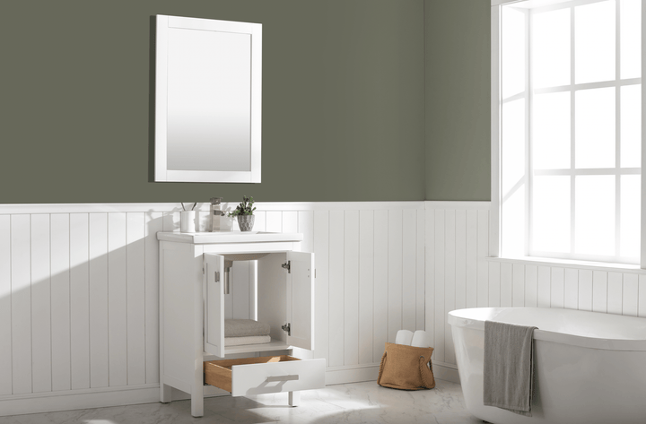 Valentino 24" Single Vanity with Porcelain Top - Design Element Bath Kitchen - Bathroom Vanity - 