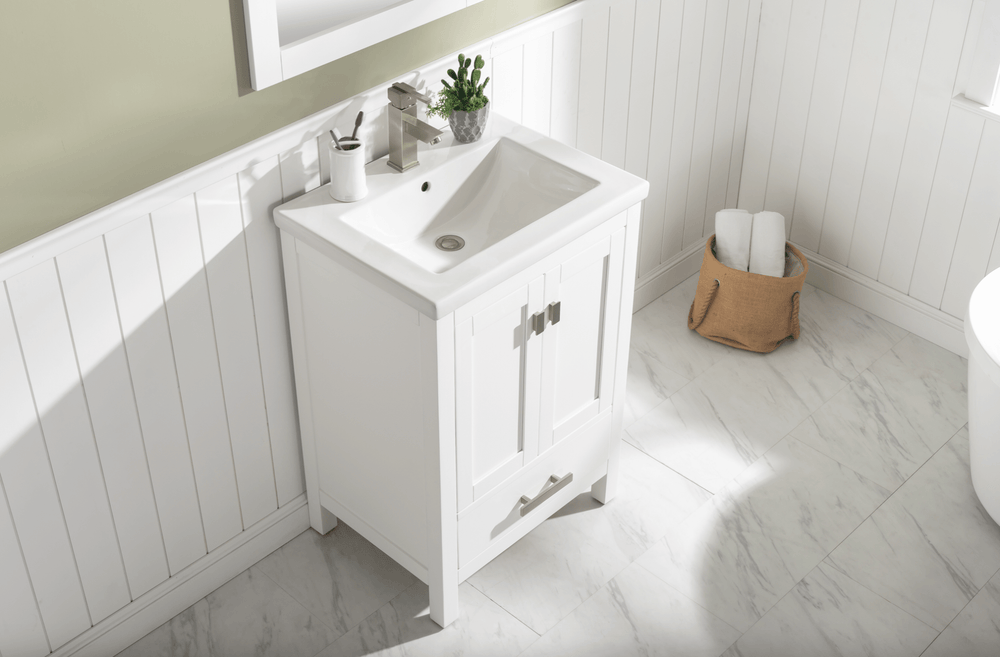 Valentino 24" Single Vanity with Porcelain Top - Design Element Bath Kitchen - Bathroom Vanity - 