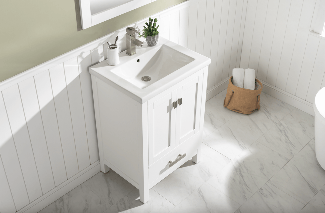 Valentino 24" Single Vanity with Porcelain Top - Design Element Bath Kitchen - Bathroom Vanity - 