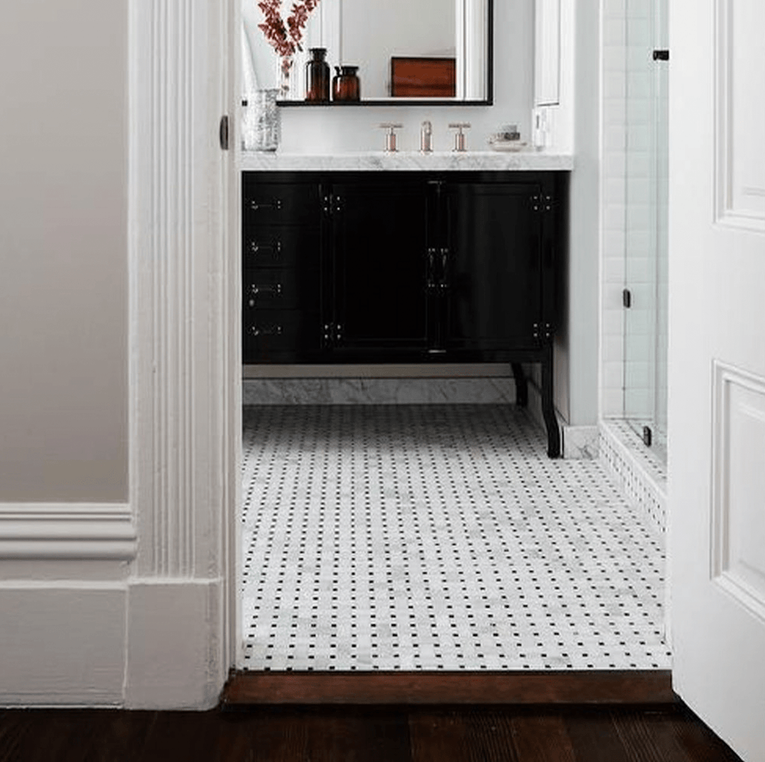 Basketweave 12" x 12" Marble Mosaic Wall Tile - Design Element Bath Kitchen - Tile - 