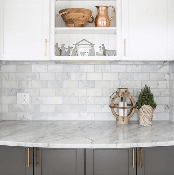 Blanco 12" x 12" Marble Mosaic Wall Tile - Design Element Bath Kitchen - Tile - 
